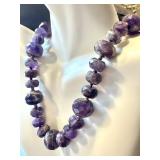 19" Amethyst Gemstone Bead Necklace 19" Amethyst Gemstone Bead Necklace