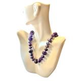 19" Amethyst Gemstone Bead Necklace 19" Amethyst Gemstone Bead Necklace