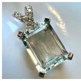 Stauer Sterling and Topaz Pendant with Two Sterling Rings Stauer Sterling and Topaz Pendant with Two Sterling Rings
