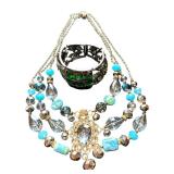 Statement Necklace and Bracelet Set with Spider Design Statement Necklace and Bracelet Set with Spider Design