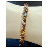 7.5" Sterling Silver Multi-Gemstone Bracelet with Safety Clasp 7.5" Sterling Silver Multi-Gemstone Bracelet with Safety Clasp