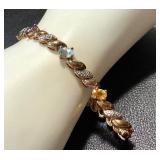 7.5" Sterling Silver Multi-Gemstone Bracelet with Safety Clasp 7.5" Sterling Silver Multi-Gemstone Bracelet with Safety Clasp
