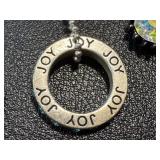 Collection of Fashion Jewelry including Sterling Silver Joy Pendant and Austrian Crystal Cross Collection of Fashion Jewelry including Sterling Silver Joy Pendant and Austrian Crystal Cross