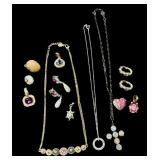 Collection of Fashion Jewelry including Sterling Silver Joy Pendant and Austrian Crystal Cross Collection of Fashion Jewelry including Sterling Silver Joy Pendant and Austrian Crystal Cross