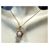 Stauer Sterling Silver Necklace with Opal and Tanzanite Pendant Stauer Sterling Silver Necklace with Opal and Tanzanite Pendant