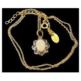 Stauer Sterling Silver Necklace with Opal and Tanzanite Pendant Stauer Sterling Silver Necklace with Opal and Tanzanite Pendant