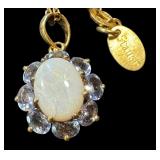 Stauer Sterling Silver Necklace with Opal and Tanzanite Pendant Stauer Sterling Silver Necklace with Opal and Tanzanite Pendant
