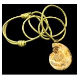 Ammonite Fossil Pendant with Cord Necklace Ammonite Fossil Pendant with Cord Necklace