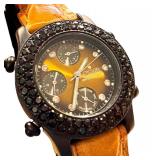 Croton Chronograph Watch with Yellow Leather Strap Croton Chronograph Watch with Yellow Leather Strap