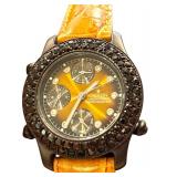 Croton Chronograph Watch with Yellow Leather Strap Croton Chronograph Watch with Yellow Leather Strap