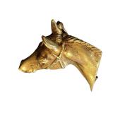 14k Gold Horse Head Brooch with Ruby Detail 14k Gold Horse Head Brooch with Ruby Detail