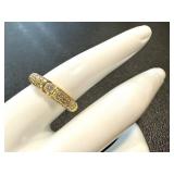 18k Gold Diamond Ring, Size 8, 7.5 Grams 18k Gold Diamond Ring, Size 8, 7.5 Grams