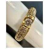 18k Gold Diamond Ring, Size 8, 7.5 Grams 18k Gold Diamond Ring, Size 8, 7.5 Grams