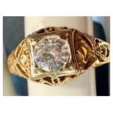 14k Gold Ring with Diamond, Size 6.5 14k Gold Ring with Diamond, Size 6.5