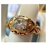 14k Gold Ring with Diamond, Size 6.5 14k Gold Ring with Diamond, Size 6.5
