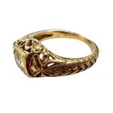 14k Gold Ring with Diamond, Size 6.5 14k Gold Ring with Diamond, Size 6.5