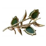 Vintage 14k Gold Brooch with New Zealand Jade Vintage 14k Gold Brooch with New Zealand Jade