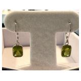 5.00 ct Peridot Radiant 14K White Gold Earrings 5.00 ct Peridot Radiant 14K White Gold Earrings