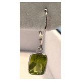 5.00 ct Peridot Radiant 14K White Gold Earrings 5.00 ct Peridot Radiant 14K White Gold Earrings