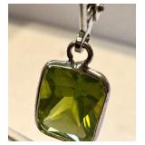 5.00 ct Peridot Radiant 14K White Gold Earrings 5.00 ct Peridot Radiant 14K White Gold Earrings