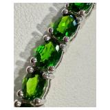18" Sterling Silver Necklace with Vibrant Green Stones 18" Sterling Silver Necklace with Vibrant Green Stones