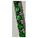 18" Sterling Silver Necklace with Vibrant Green Stones 18" Sterling Silver Necklace with Vibrant Green Stones