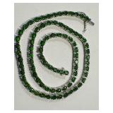 18" Sterling Silver Necklace with Vibrant Green Stones 18" Sterling Silver Necklace with Vibrant Green Stones