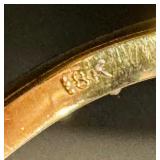 18k Gold Ring with Oval Emerald, Size 7.25 18k Gold Ring with Oval Emerald, Size 7.25