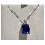 Vanna K Sterling Silver Necklace with Blue and Clear Gemstones Vanna K Sterling Silver Necklace with Blue and Clear Gemstones
