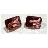 Pair of Emerald Cut Pink Tourmaline Stones, 5.7mm Pair of Emerald Cut Pink Tourmaline Stones, 5.7mm