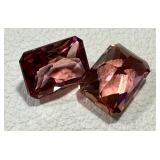 Pair of Emerald Cut Pink Tourmaline Stones, 5.7mm Pair of Emerald Cut Pink Tourmaline Stones, 5.7mm