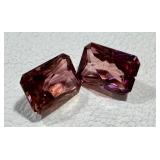 Pair of Emerald Cut Pink Tourmaline Stones, 5.7mm Pair of Emerald Cut Pink Tourmaline Stones, 5.7mm