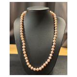 18" Long Pink Pearl Necklace with 14k Gold Clasp 18" Long Pink Pearl Necklace with 14k Gold Clasp