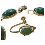 Vintage KREMENTZ Bracelet and Matching Earrings Set with Green Stones Vintage KREMENTZ Bracelet and Matching Earrings Set with Green Stones