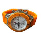 Michele Tahitian Chronograph Watch with Orange Strap Michele Tahitian Chronograph Watch with Orange Strap