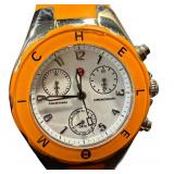 Michele Tahitian Chronograph Watch with Orange Strap Michele Tahitian Chronograph Watch with Orange Strap