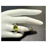 Sterling Silver Peridot Ring Size 7.5 by Ben Kho Sterling Silver Peridot Ring Size 7.5 by Ben Kho