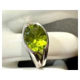 Sterling Silver Peridot Ring Size 7.5 by Ben Kho Sterling Silver Peridot Ring Size 7.5 by Ben Kho