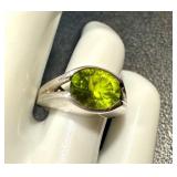 Sterling Silver Peridot Ring Size 7.5 by Ben Kho Sterling Silver Peridot Ring Size 7.5 by Ben Kho