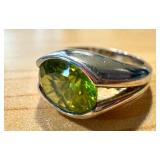 Sterling Silver Peridot Ring Size 7.5 by Ben Kho Sterling Silver Peridot Ring Size 7.5 by Ben Kho