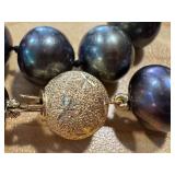 14k Gold Clasp Black Pearl Necklace, 19-inch, .99mm Pearls 14k Gold Clasp Black Pearl Necklace, 19-inch, .99mm Pearls