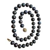 14k Gold Clasp Black Pearl Necklace, 19-inch, .99mm Pearls 14k Gold Clasp Black Pearl Necklace, 19-inch, .99mm Pearls