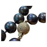 14k Gold Clasp Black Pearl Necklace, 19-inch, .99mm Pearls 14k Gold Clasp Black Pearl Necklace, 19-inch, .99mm Pearls