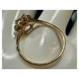 14k Gold Ruby Flower Ring, Size 6.25 14k Gold Ruby Flower Ring, Size 6.25