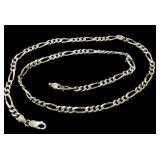 20" Sterling Silver Figaro Chain Necklace 925 Italy 20" Sterling Silver Figaro Chain Necklace 925 Italy