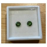 Pair of 7mm Nigerian Green Tourmaline Stones Pair of 7mm Nigerian Green Tourmaline Stones