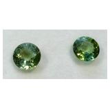 Pair of 7mm Nigerian Green Tourmaline Stones Pair of 7mm Nigerian Green Tourmaline Stones