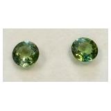 Pair of 7mm Nigerian Green Tourmaline Stones Pair of 7mm Nigerian Green Tourmaline Stones