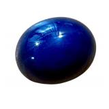 6.83 Carat Synthetic Blue Star Sapphire Oval Cabochon 6.83 Carat Synthetic Blue Star Sapphire Oval Cabochon