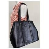 Citi Collective Black Vegan Leather Tote with Gold Accents Citi Collective Black Vegan Leather Tote with Gold Accents